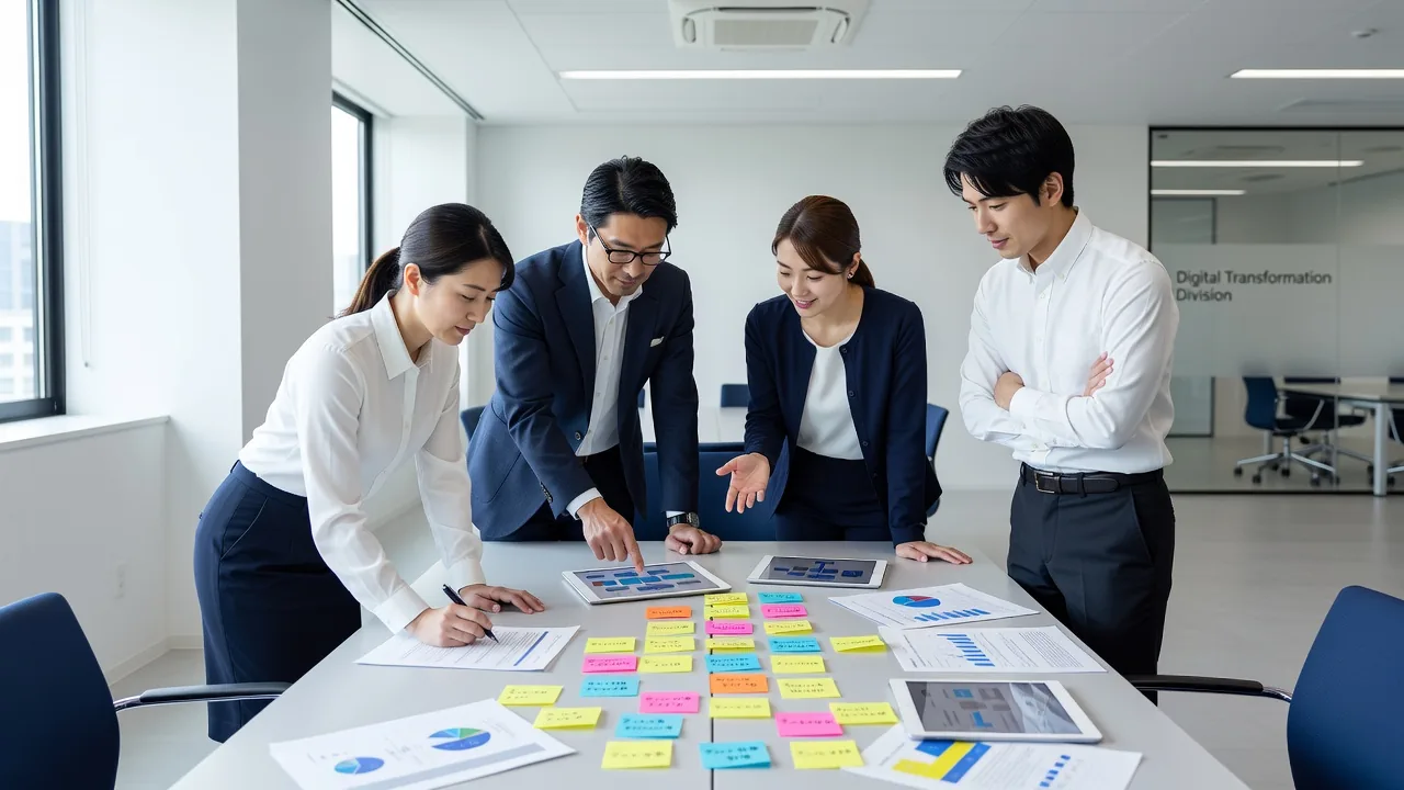 デジタル化の計画を検討する打ち合わせの様子